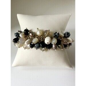 Vintage Whitney Kelly sterling silver gemstone charm bracelet 7.75”